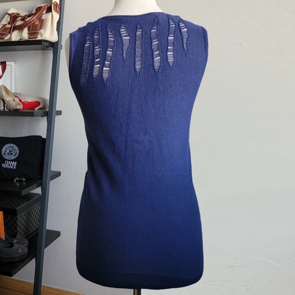 STELLA Mccartney distressed knit top distressed sleeveless sweater vest - Picture 5 of 7